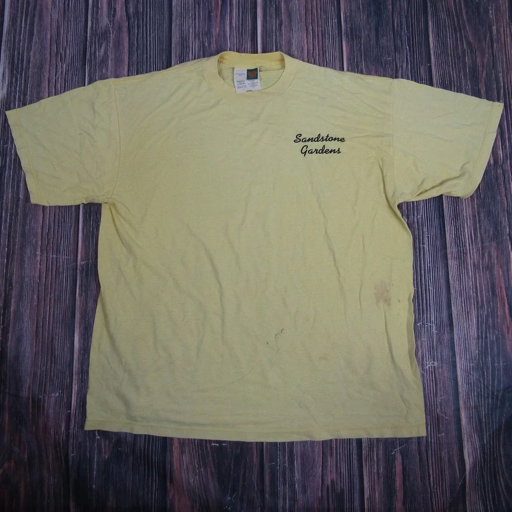 Vintage‎ Sandstone Gardens Shirt Mens XL Tough Ts Made USA Workwear Stain Tee